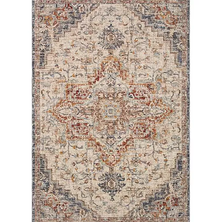 Ivory and Blue Bergamo Area Rug, 5x7>Kirklands Home New