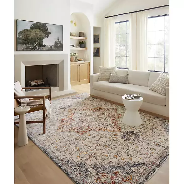 Ivory and Blue Bergamo Area Rug, 5x7>Kirklands Home New