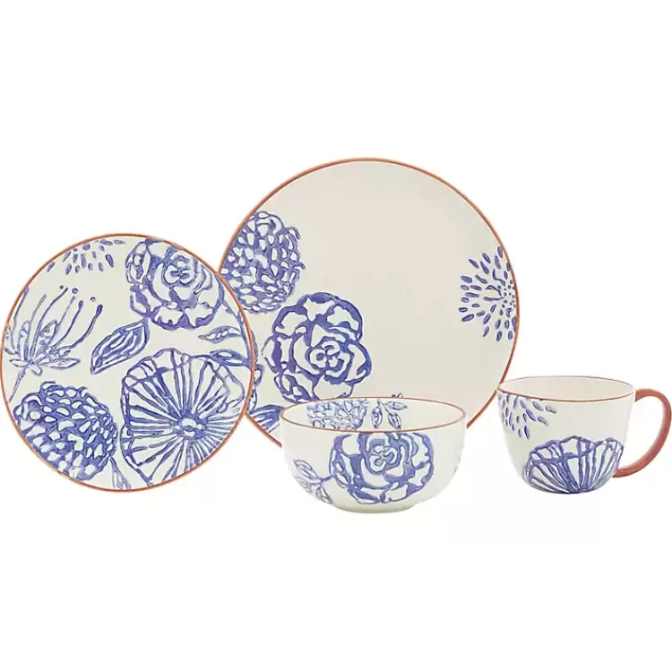 Ivory and Blue Floral 16-pc. Dinnerware Set>Kirklands Home Shop
