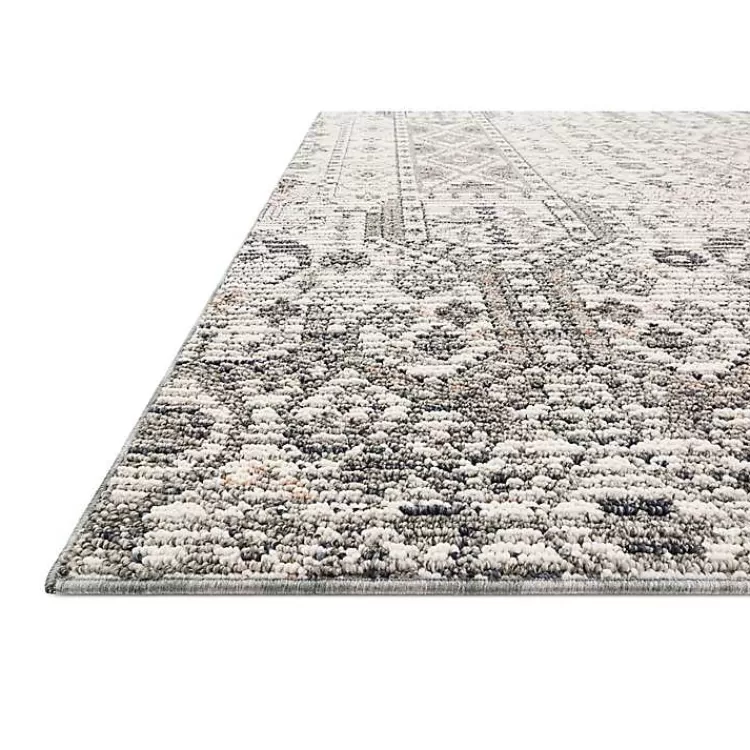 Ivory and Gray Column Outdoor Area Rug, 5x7>Kirklands Home Sale
