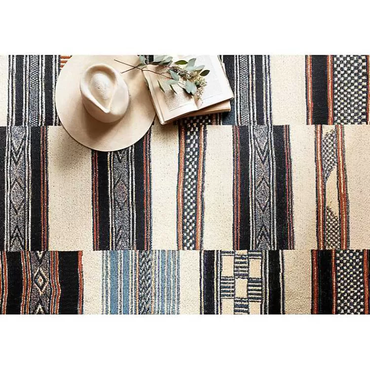 Ivory and Multicolored Tribal Outdoor Rug, 6x9>Kirklands Home Store