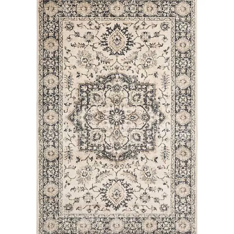 Ivory and Navy Laur Vintage Area Rug, 7x9>Kirklands Home Best