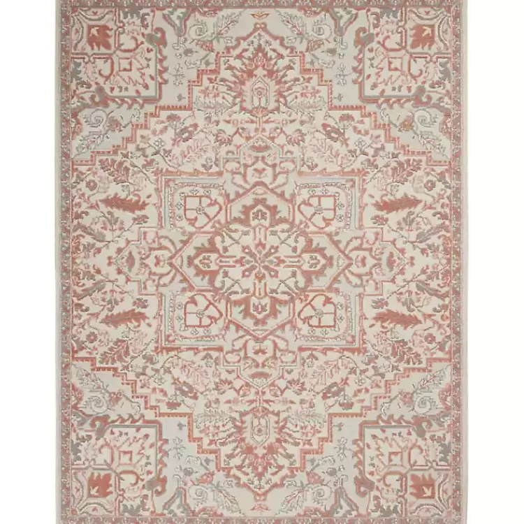 Ivory and Rose Floral Medallion Area Rug, 5x7>Kirklands Home Hot