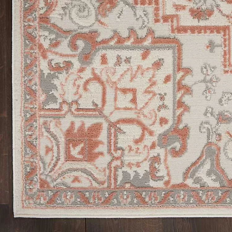 Ivory and Rose Floral Medallion Area Rug, 5x7>Kirklands Home Hot