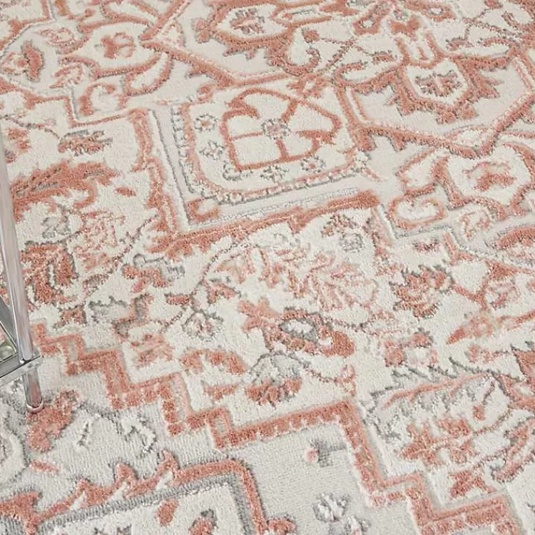 Ivory and Rose Floral Medallion Area Rug, 5x7>Kirklands Home Hot