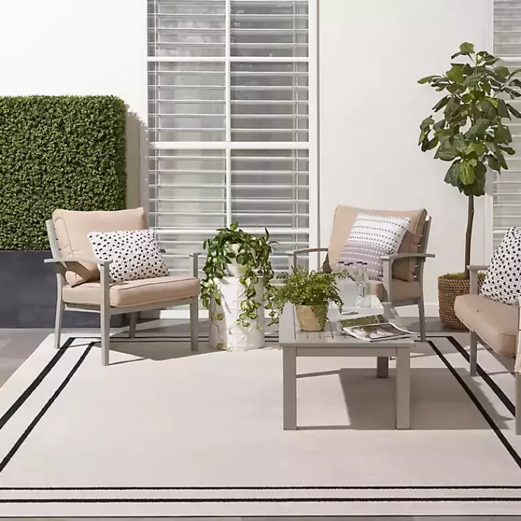 Bordered Indoor/Outdoor Area Rug, 8x10>Kirklands Home Best Sale