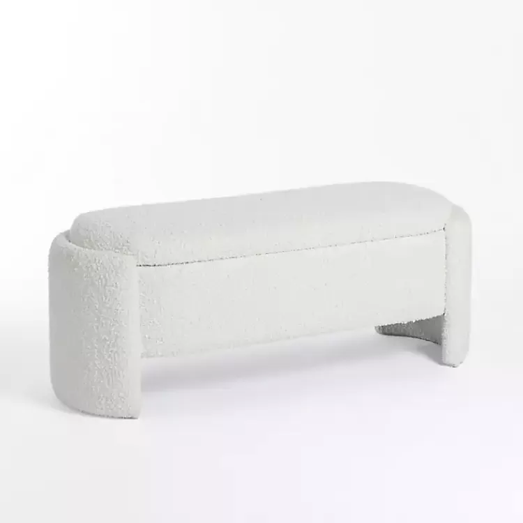 ivory_boucle_storage_bench_3.webp Boucle Storage Bench>Kirklands Home Best Sale