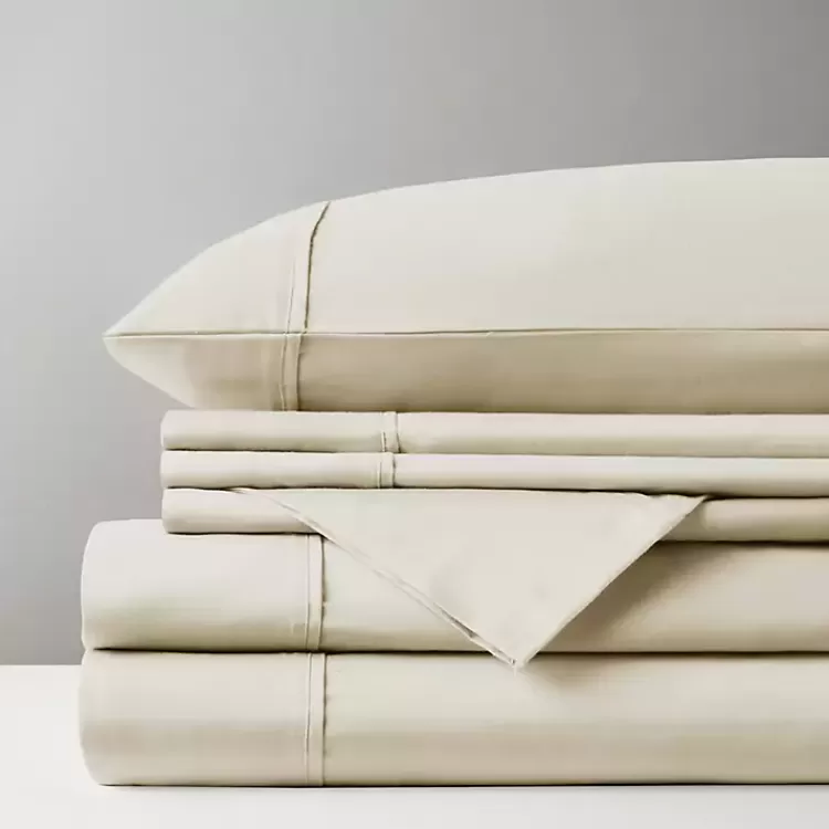 ivory_cotton_blend_sateen_pc_king_sheet_set_3.webp Cotton Blend Sateen 6-pc. King Sheet Set>Kirklands Home Outlet