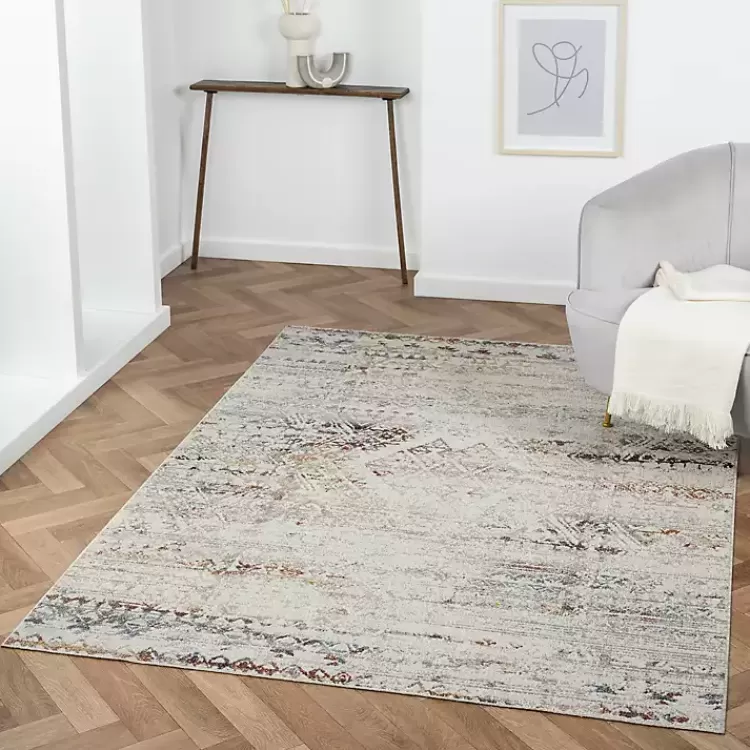 Distressed Medallion Washable Area Rug, 5x7>Kirklands Home Clearance