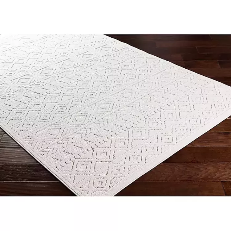 Ivory Raised Diamond Stripes Area Rug, 8x10>Kirklands Home Clearance