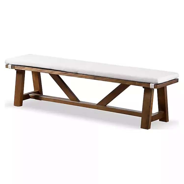 Upholstered Rustic Wood Katie Dining Bench>Kirklands Home Hot