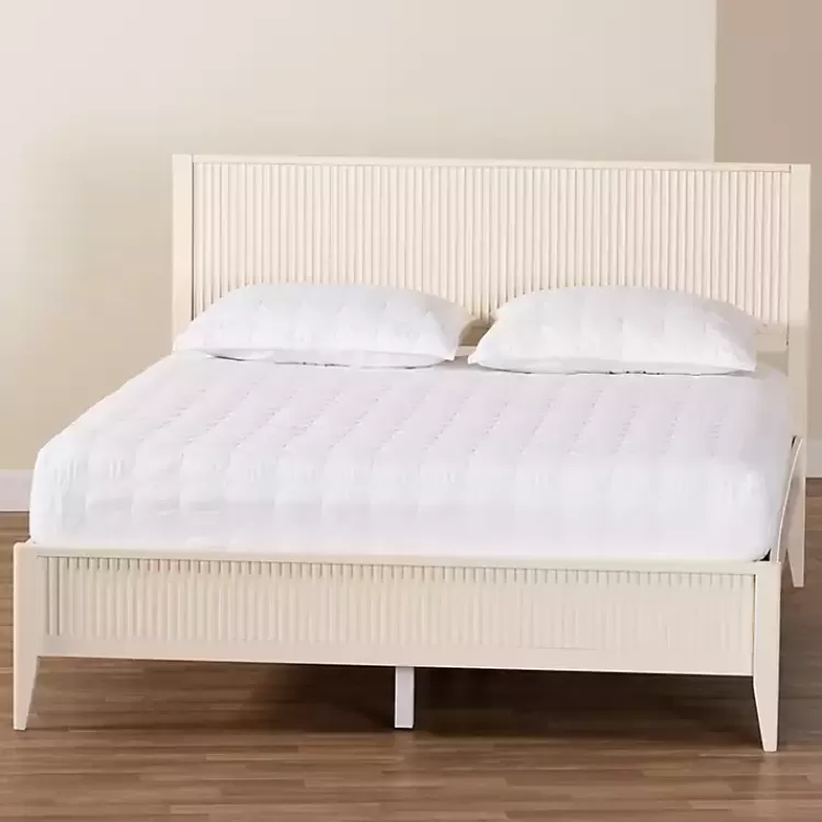 ivory_wood_fluted_headboard_primrose_queen_bed_7.webp Wood Fluted Headboard Primrose Queen Bed>Kirklands Home Cheap