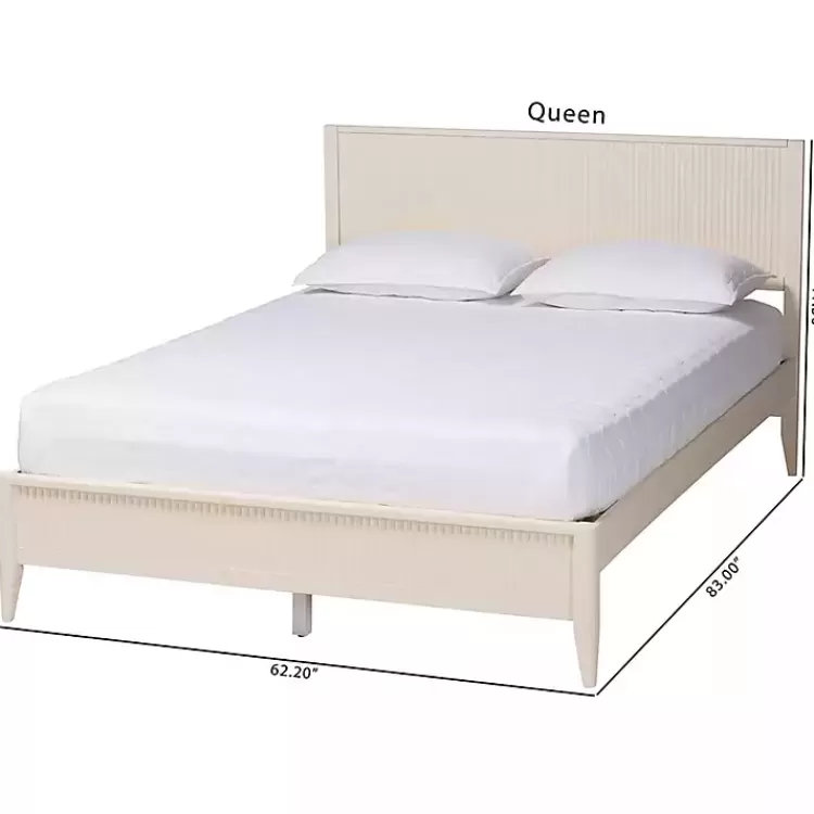 ivory_wood_fluted_headboard_primrose_queen_bed_8.webp Wood Fluted Headboard Primrose Queen Bed>Kirklands Home Cheap