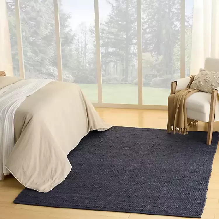 Jaxon Navy Natural Jute Area Rug, 5x7>Kirklands Home Outlet