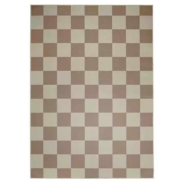 Jaya Natural Checkered Washable Area Rug, 5x7>Kirklands Home Discount