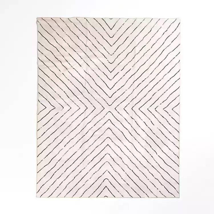 Julia Black and White Washable Area Rug, 8x10>Kirklands Home Store