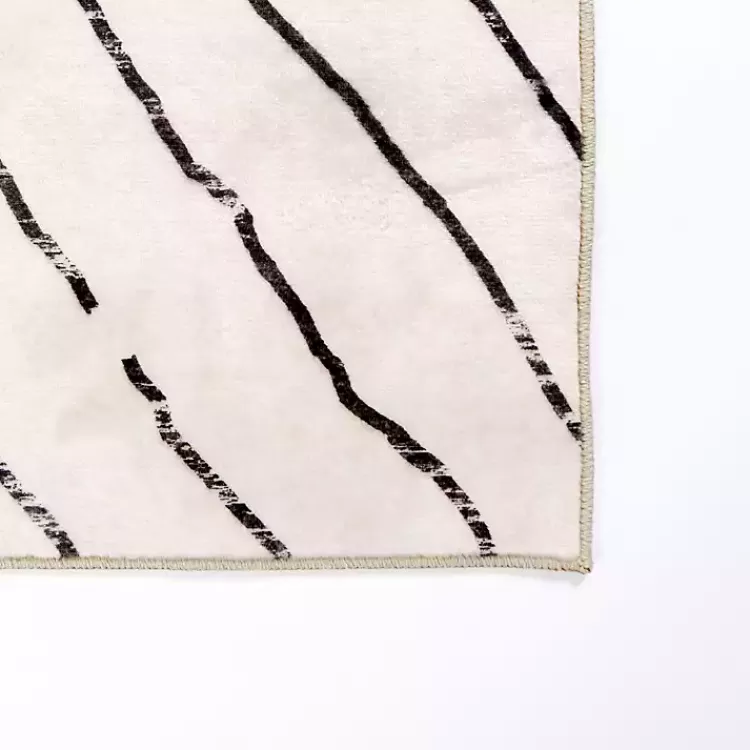 Julia Black and White Washable Area Rug, 5x8>Kirklands Home Shop