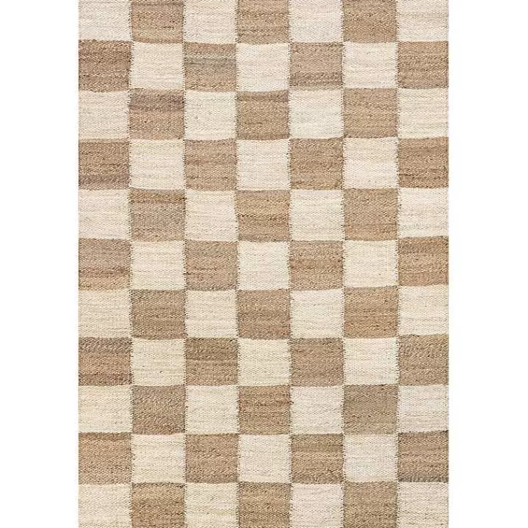 Jute Tan Checkered Area Rug, 5x8>Kirklands Home Best Sale