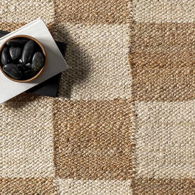jute_tan_checkered_area_rug_x_5.webp Jute Tan Checkered Area Rug, 5x8>Kirklands Home Best Sale