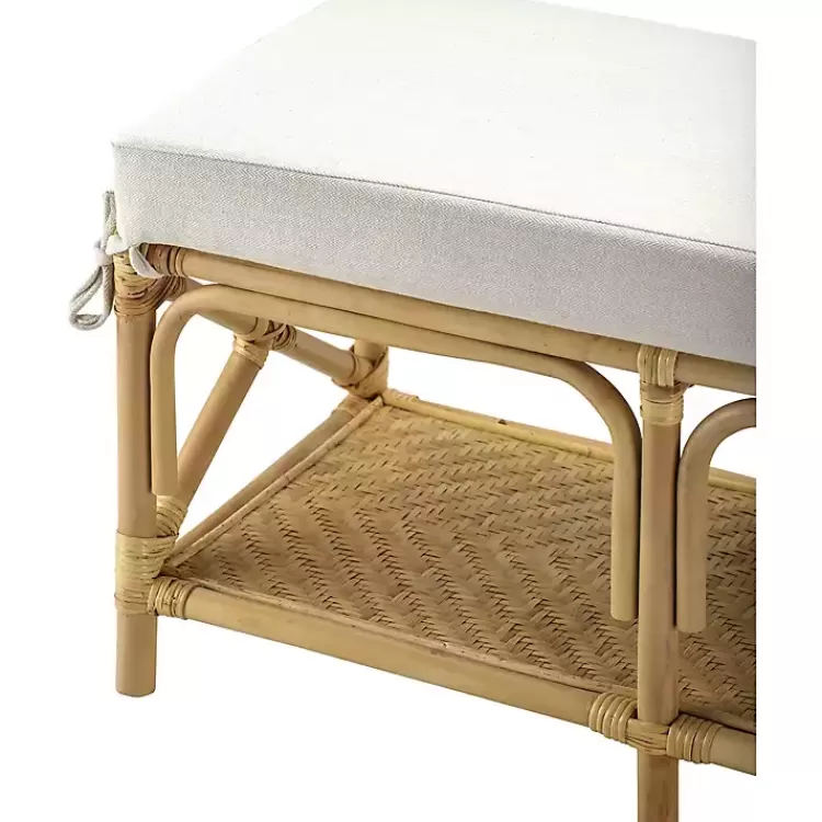 Kaili Natural Rat Cushioned Bench>Kirklands Home Cheap