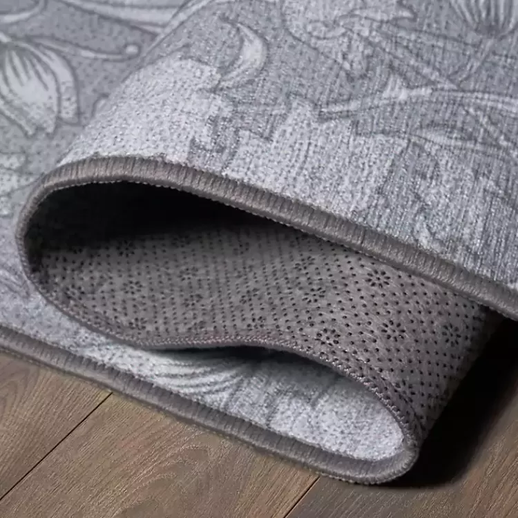 kalini_gray_floral_washable_runner_x_2.webp Kalini Floral Washable Runner, 2x7>Kirklands Home New