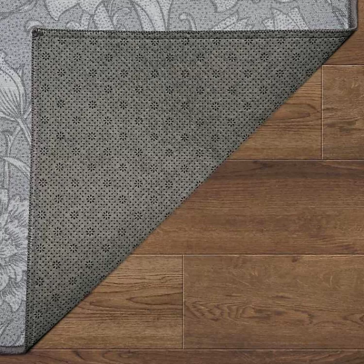 kalini_gray_floral_washable_runner_x_3.webp Kalini Floral Washable Runner, 2x7>Kirklands Home New