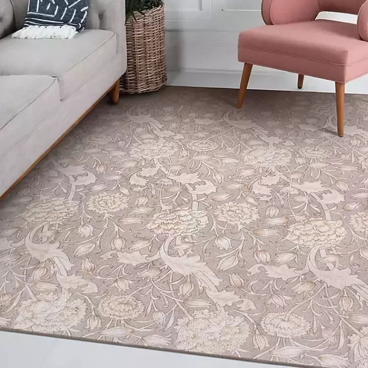 Kalini Natural Floral Washable Area Rug, 5x7>Kirklands Home Flash Sale