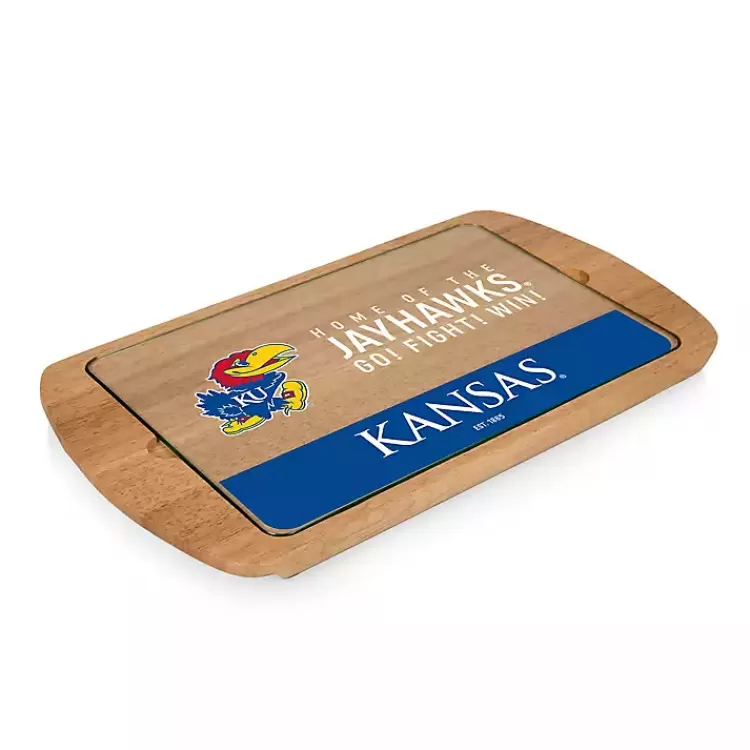 Kansas Jayhawks Wood and Glass Serving Board>Kirklands Home Hot