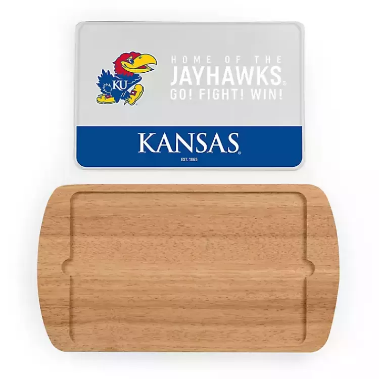 Kansas Jayhawks Wood and Glass Serving Board>Kirklands Home Hot