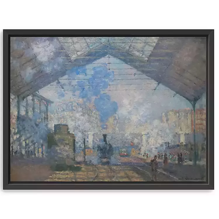 La Gare Saint-Lazare Framed Canvas Art Print>Kirklands Home Discount
