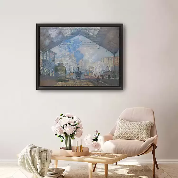 La Gare Saint-Lazare Framed Canvas Art Print>Kirklands Home Discount