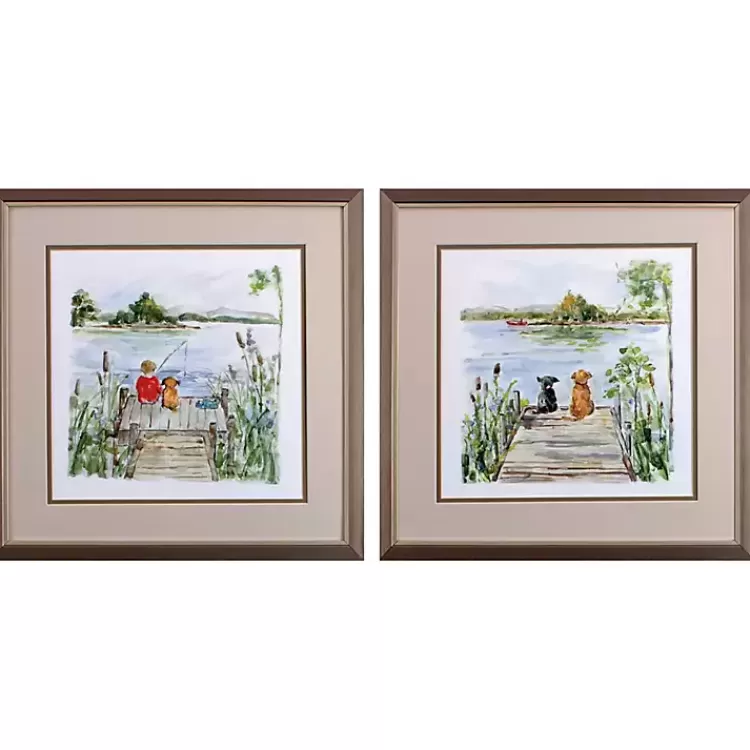 Lake Dock Framed Art Prints, Set of 2>Kirklands Home Store