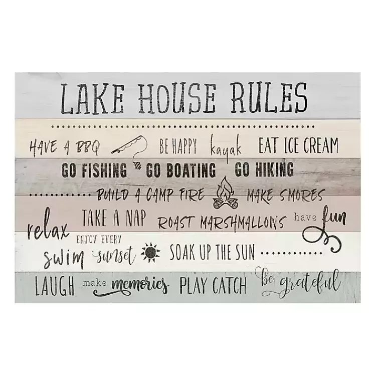 Lake House Rules Giclee Canvas Art Print>Kirklands Home Cheap