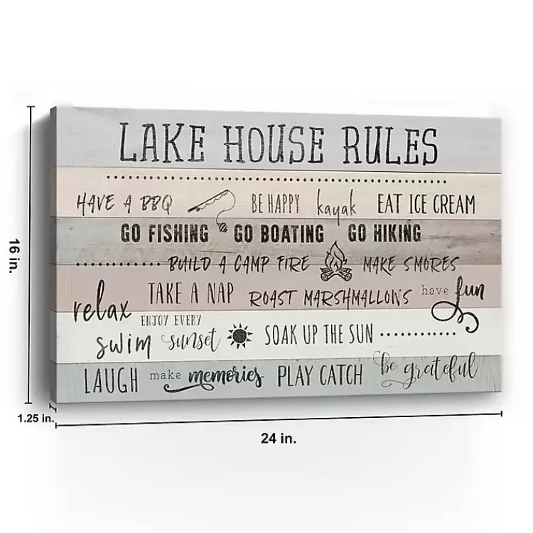 Lake House Rules Giclee Canvas Art Print>Kirklands Home Cheap