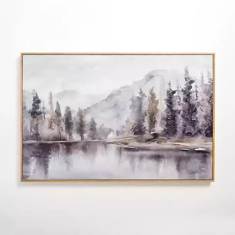Lakeside Trees Framed Canvas Art Print>Kirklands Home Best Sale