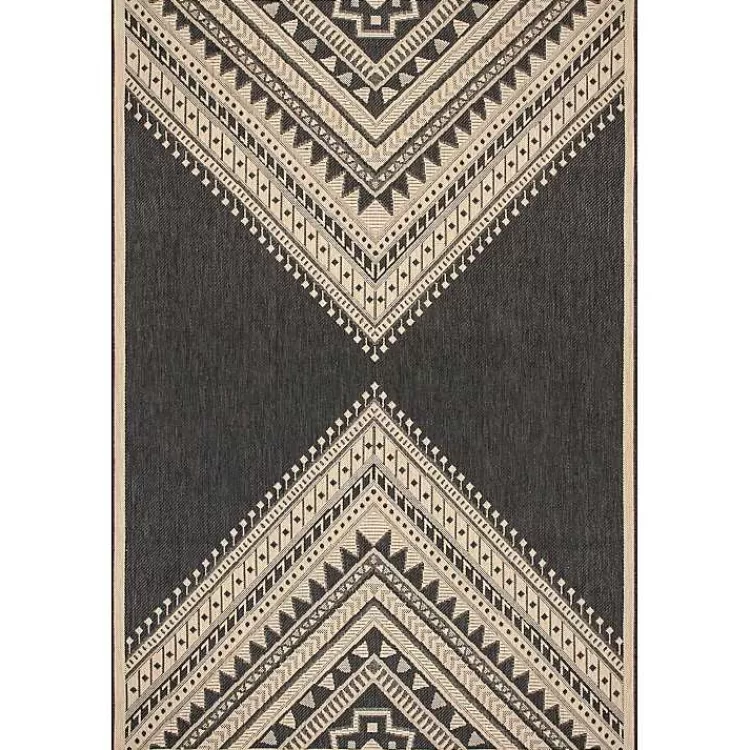 Landy Dark Gray Aztec Outdoor Rug, 8x10>Kirklands Home Cheap