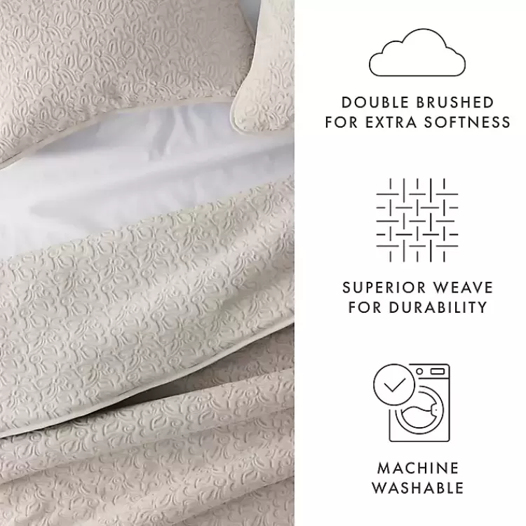 latte_floral_stitch_pc_queen_quilt_set_5.webp Latte Floral Stitch 3-pc. Queen Quilt Set>Kirklands Home Hot
