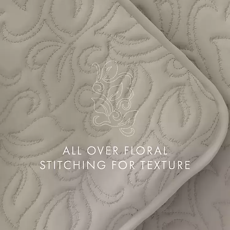 latte_floral_stitch_pc_queen_quilt_set_8.webp Latte Floral Stitch 3-pc. Queen Quilt Set>Kirklands Home Hot