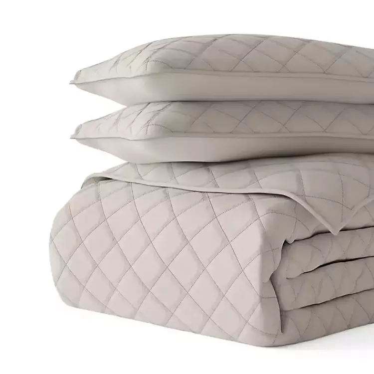 Latte Stitched Diamond 2-pc. Twin Quilt Set>Kirklands Home Online