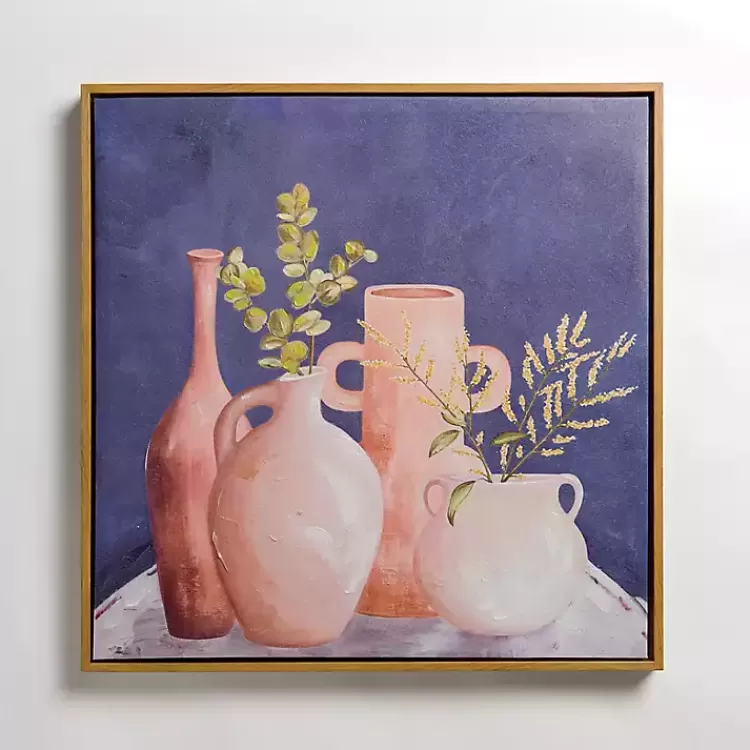 Leaves in Terracotta Vases Framed Canvas Art Print>Kirklands Home New