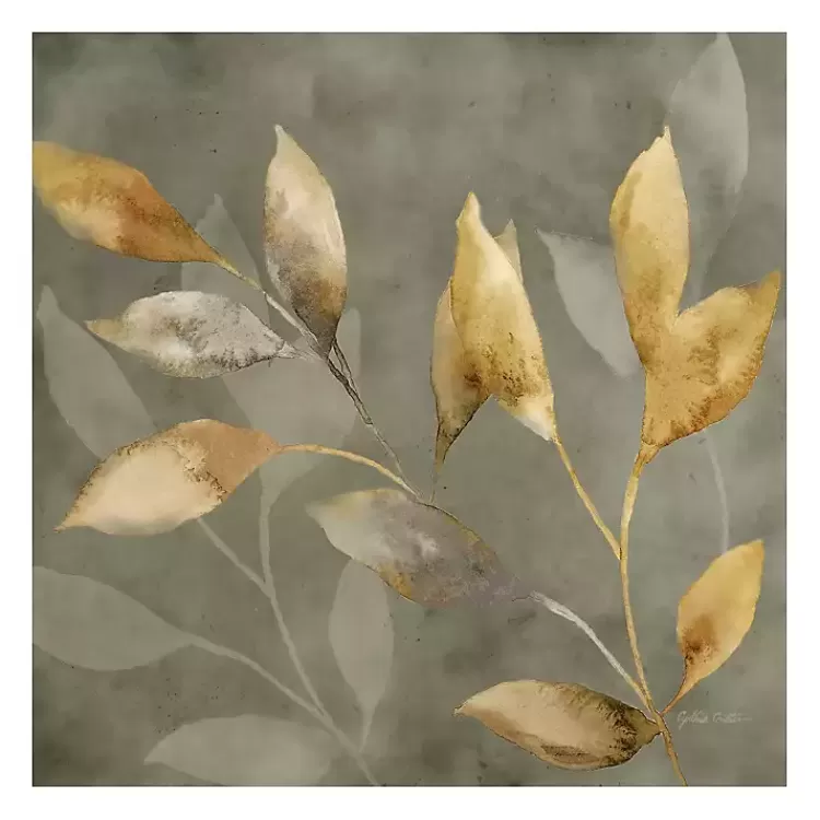 Leaves on Gray Giclee Canvas Art Print>Kirklands Home Clearance