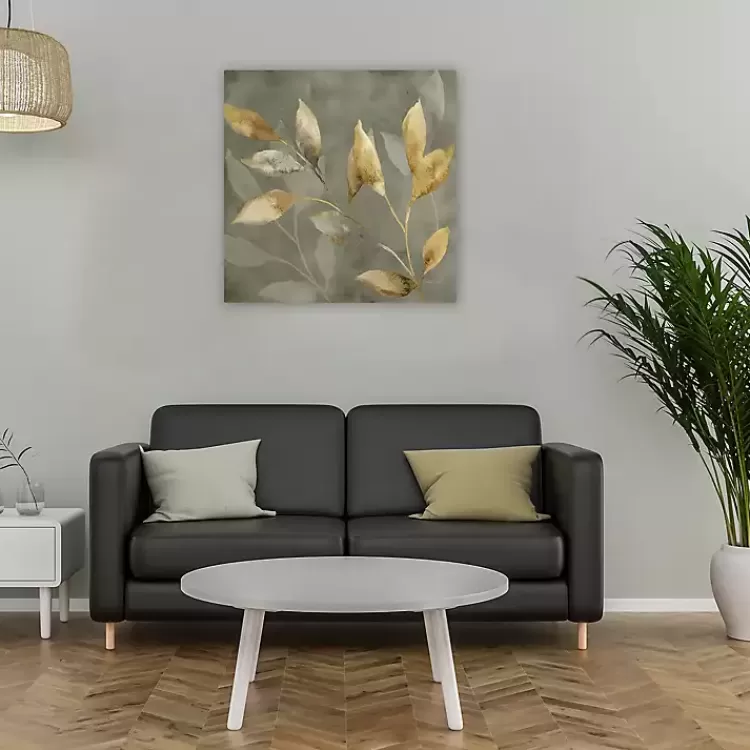 Leaves on Gray Giclee Canvas Art Print>Kirklands Home Clearance