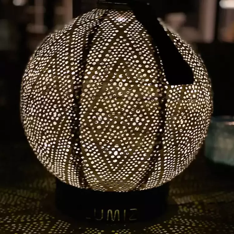 LED Round Light Taupe Outdoor Hanging Lantern>Kirklands Home Online