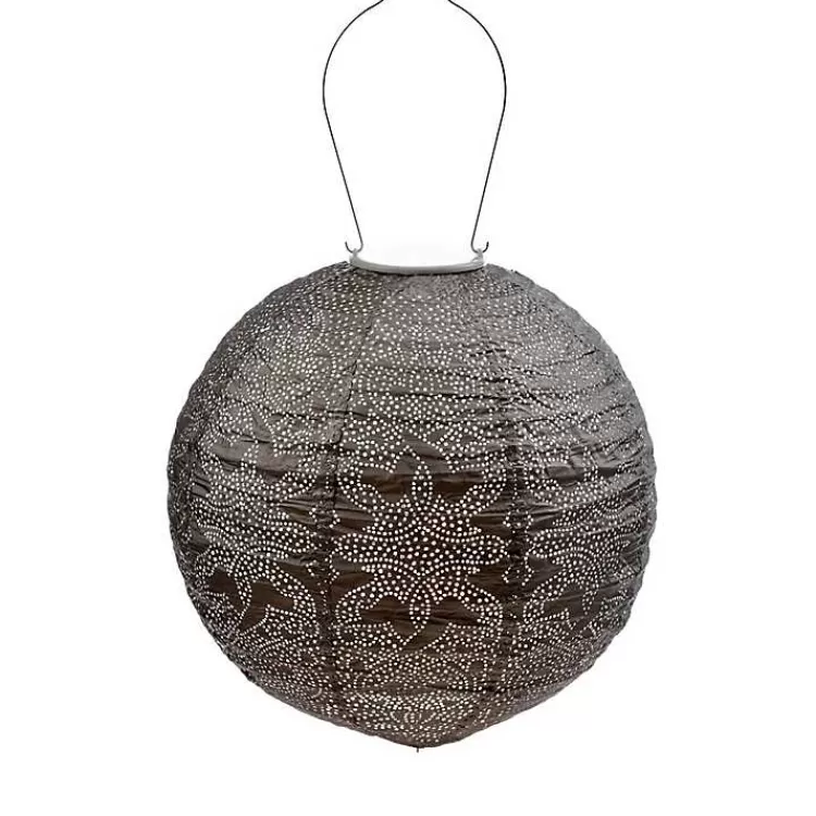 LED Round Taupe Outdoor Hanging Lantern>Kirklands Home Sale