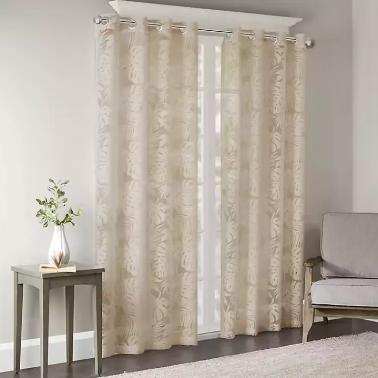 Leilani Palm Leaf Curtain Panel, 84 in.>Kirklands Home Flash Sale