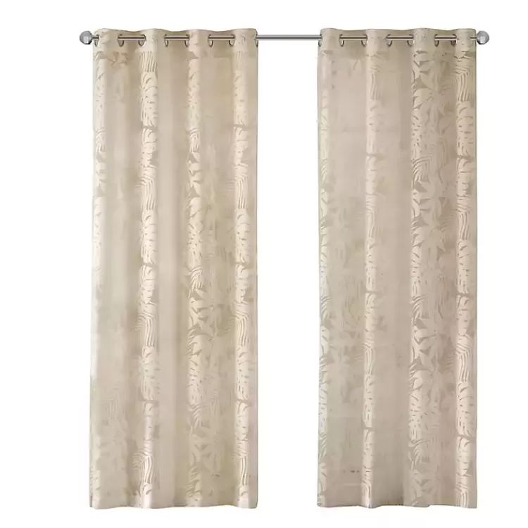 Leilani Palm Leaf Curtain Panel, 63 in.>Kirklands Home Best