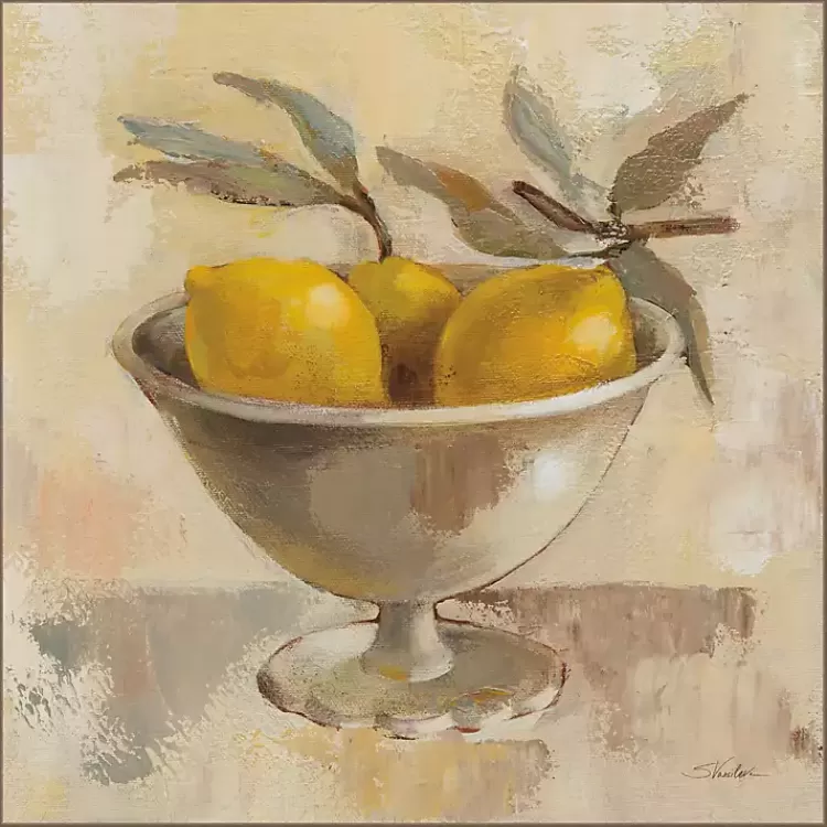 Lemon Bowl Framed Canvas Art Print>Kirklands Home Hot