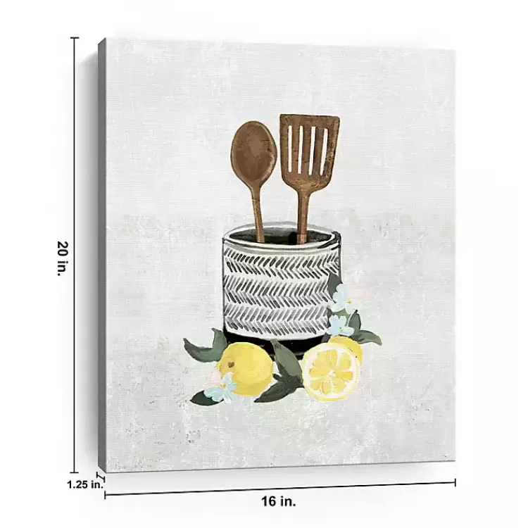 lemon_kitchen_utensils_canvas_art_print_2.webp Lemon Kitchen Utensils Canvas Art Print>Kirklands Home Best Sale