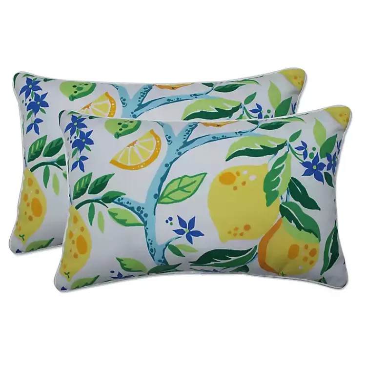 Lemon Vine Outdoor Lumbar Pillows, Set of 2>Kirklands Home New