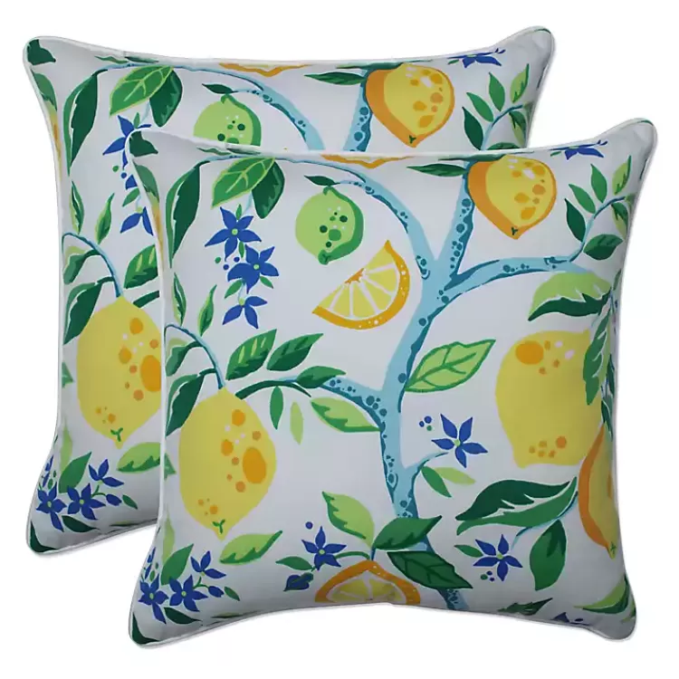 Lemon Vines Outdoor Throw Pillows, Set of 2>Kirklands Home New